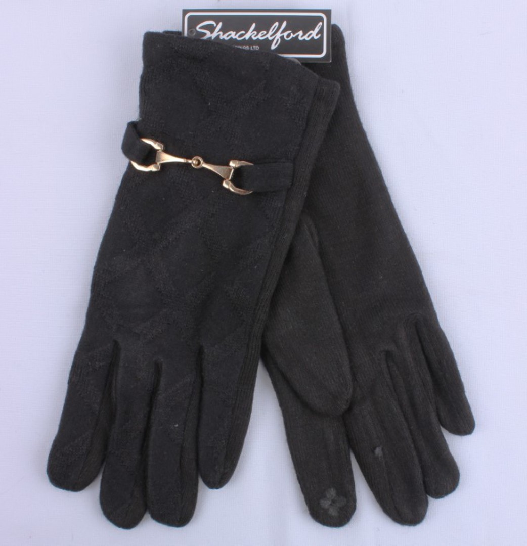 Shackelford plain crisscross  glove with metal trim black STYLE:S/LK5070BLK image 0